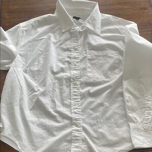 Talbots Women’s white button down collar long sleeve shirt size M